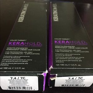 2 Tubes Keratin Complex Permanent Hair Dye 7.4/7C